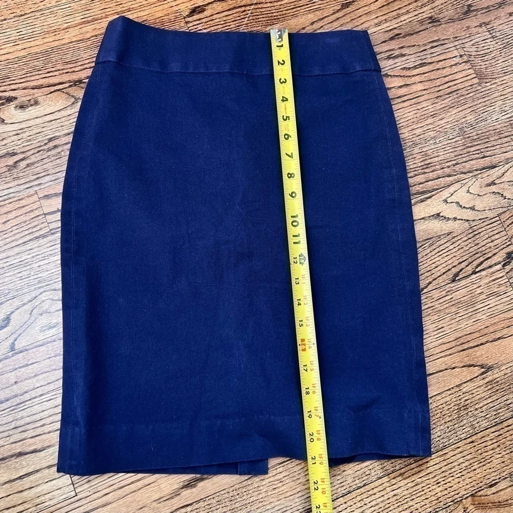 Banana Republic Pencil Skirt Sz 0 Navy Work wear Faux Pocket Academia Minimalist